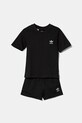 Дитячий бавовняний комплект adidas Originals JI5842 чорний SS25