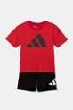 Dětská bavlněná souprava adidas JC9723 červená SS25