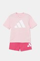 Детский комплект из хлопка adidas JE1378 фиолетовой SS25