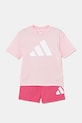 Детский комплект из хлопка adidas JE1378 фиолетовой SS25
