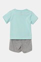 Detská bavlnená súprava adidas JC9743 tyrkysová SS25