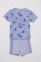 adidas komplet dziecięcy wzorzyste fioletowy JF3632