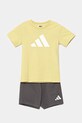 Detská bavlnená súprava adidas bavlna žltá JC9640