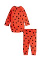 Mini Rodini komplet bawełniany niemowlęcy Dots 2524010342 czerwony SS25