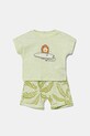 United Colors of Benetton set de bumbac pentru bebeluși cu modele verde 3O7SAK014.W.Seasonal
