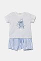 United Colors of Benetton set de bumbac pentru bebeluși cu modele albastru 35ZEAK013.W.Seasonal