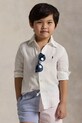 Polo Ralph Lauren camasa de bumbac pentru copii lung alb 322967600003