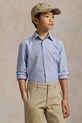 Dječja pamučna košulja Polo Ralph Lauren bez uzorka plava 323677133002