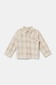 Calvin Klein Jeans camicia per bambini tessuto elasticizzato beige IN0IN00272.PPYA