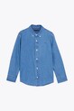 Tommy Hilfiger cămașă de bumbac pentru copii KB0KB09606.PPYA albastru SS25