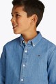 Tommy Hilfiger cămașă de bumbac pentru copii albastru KB0KB09606.PPYA