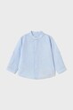 Mayoral koszula z domieszką lnu dziecięca casual niebieski 1115.3E.Baby.PPYA