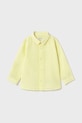 Detská košeľa s prímesou ľanu Mayoral s prímesou ľanu žltá 1116.3E.Baby.PPYA