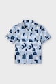 Mayoral camasa de bumbac pentru copii scurt albastru 3114.5E.Mini.PPYA