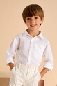 Mayoral koszula z domieszką lnu dziecięca casual biały 3121.5A.Mini.PPYA
