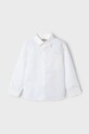 Mayoral koszula z domieszką lnu dziecięca 3121.5A.Mini.PPYA biały SS25