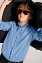 Детская хлопковая рубашка Mayoral casual голубой 6142.7B.Junior.PPYA