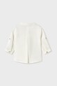 Детская рубашка с примесью льна Mayoral Newborn 1103.1L.Newborn.PPYH белый SS25