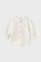Детская рубашка с примесью льна Mayoral Newborn длинный бежевый 1103.1L.Newborn.PPYH