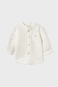 Детская рубашка с примесью льна Mayoral Newborn длинный бежевый 1103.1L.Newborn.PPYH