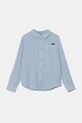 Дитяча сорочка з домішкою льну Guess довгий блакитний L5GH00.WFBT0.PPYA