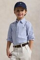 Детская хлопковая рубашка Polo Ralph Lauren узор голубой 322964692001