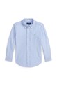 Детская хлопковая рубашка Polo Ralph Lauren 322964692001 голубой SS25