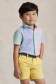 Дитяча бавовняна сорочка Polo Ralph Lauren візерунок блакитний 322964691001