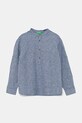 United Colors of Benetton cămașă de in pentru copii lung bleumarin 52VMCQ03V.G.Seasonal