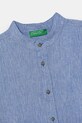Băieți United Colors of Benetton cămașă de in pentru copii 52VMCQ03W.G.Seasonal albastru
