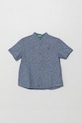 Παιδικό λινό πουκάμισο United Colors of Benetton casual μπλε 52VMCQ03W.G.Seasonal