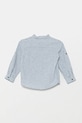 Παιδικό λινό πουκάμισο United Colors of Benetton 52VMGQ02I.P.Seasonal μπλε SS25