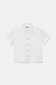 Παιδικό λινό πουκάμισο United Colors of Benetton casual λευκό 5IPVGQ02H.P.Seasonal