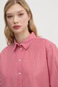 Tommy Jeans camasa din bumbac rosu DW0DW19354