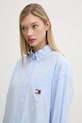 Хлопковая рубашка Tommy Jeans голубой DW0DW19357