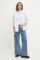 Tommy Jeans camasa din bumbac DW0DW19358 albastru SS25