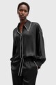 Košeľa s prímesou hodvábu AllSaints CHARLI STITCH jednofarebný čierna W033PB