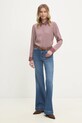 Tommy Hilfiger camasa WW0WW44036 burgundia SS25