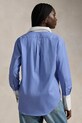 Хлопковая рубашка Polo Ralph Lauren 211891426 голубой SS25