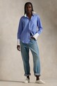 Одежда Хлопковая рубашка Polo Ralph Lauren 211891426 голубой