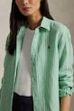 Lněná košile Polo Ralph Lauren zelená 211970691
