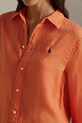 Lanena košulja Polo Ralph Lauren narančasta 211970730