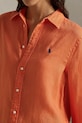 Lanena košulja Polo Ralph Lauren narančasta 211970730