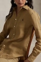 Сорочка з льону Polo Ralph Lauren бежевий 211970730