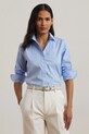 Хлопковая рубашка Lauren Ralph Lauren длинный голубой 200684553