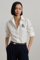 Lauren Ralph Lauren camicia in cotone lunga bianco 200932538