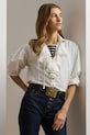 Хлопковая рубашка Lauren Ralph Lauren casual белый 200962682