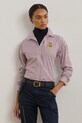 Хлопковая рубашка Lauren Ralph Lauren узор тёмно-синий 200962945