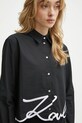 Bavlnená košeľa Karl Lagerfeld A1W11002 čierna