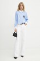 Бавовняна сорочка Karl Lagerfeld A1W11037 блакитний SS25